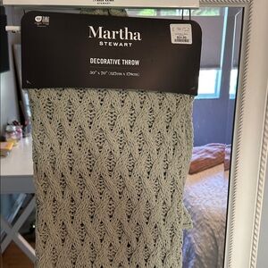 Martha Stewart Sage Knit Decorative Throw